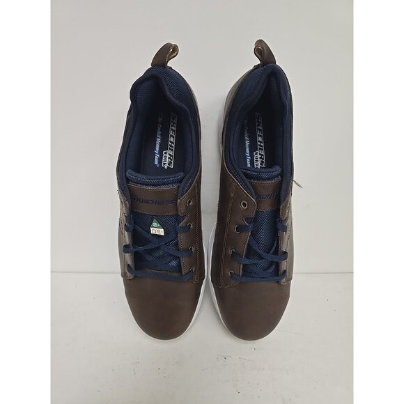 Skechers Men's Steel Toe Steel Plate Skate Safety Work Shoes 99999070 Brown 14M - Picture 8 of 10